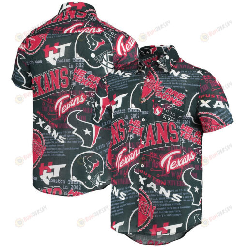 Houston Texans Navy Thematic Button-Up Hawaiian Shirt