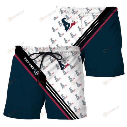 Houston Texans Navy White Summer Beach Hawaiian Shorts Summer Shorts Men Shorts - Print Shorts