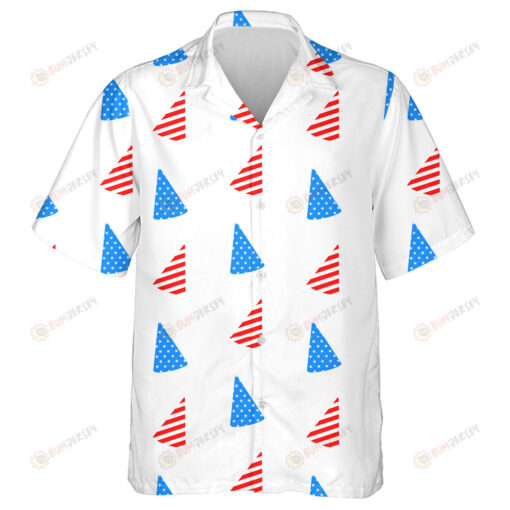 Hudcap For Independence Day Of America In Stripes And Stars Pattern Hawaiian Shirt