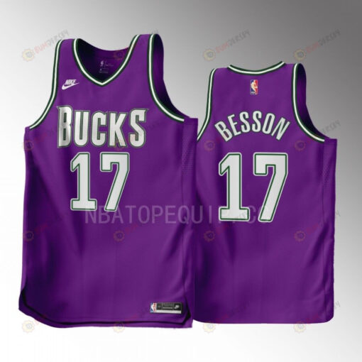 Hugo Besson 17 2022-23 Milwaukee Bucks Purple Classic Edition Men Jersey Swingman