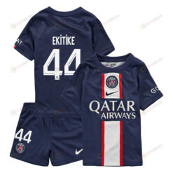 Hugo Ekitike 44 Paris Saint-Germain Home Kit 2022-23 Youth Jersey - Blue