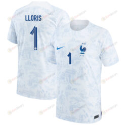 Hugo Lloris 1 France National Team 2022-23 Qatar World Cup - Away Youth Jersey