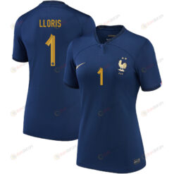 Hugo Lloris 1 France National Team 2022-23 Qatar World Cup - Home Women Jersey