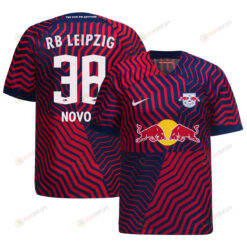 Hugo Novoa 38 RB Leipzig 2023-24 Away Men Jersey - Red Blue