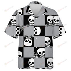 Human Skull Looks Out Of The Ssquare Hawaiian Shirt