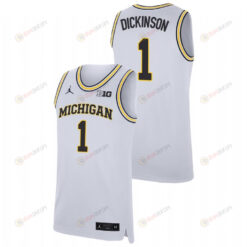 Hunter Dickinson 1 Michigan Wolverines White College Basketball Jersey