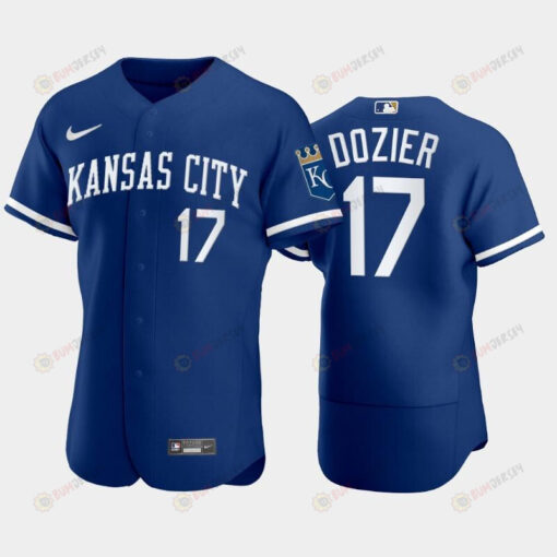Hunter Dozier 17 Kansas City Royals 2022-23 Blue Men's Jersey Jersey
