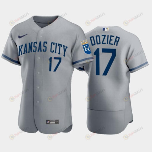 Hunter Dozier 17 Kansas City Royals 2022-23 Gray Men's Jersey Jersey