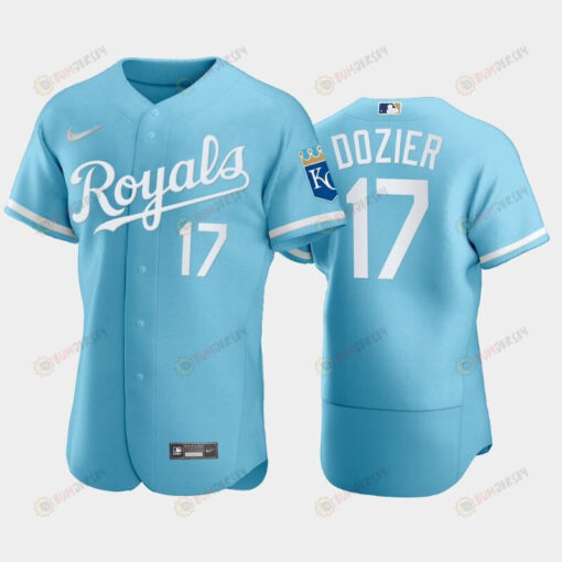 Hunter Dozier 17 Kansas City Royals 2022-23 Powder Blue Men's Jersey Jersey