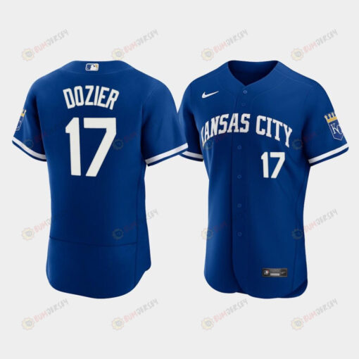 Hunter Dozier 17 Kansas City Royals Men's 2022-23 Alternate Jersey - Royal Jersey