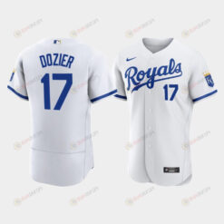Hunter Dozier 17 Kansas City Royals Men's 2022-23 Home Jersey - White Jersey