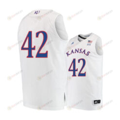 Hunter Mickelson 42 Kansas Jayhawks Basketball Men Jersey - White