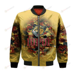 IUPUI Jaguars Bomber Jacket 3D Printed Camouflage Vintage