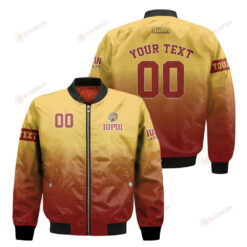 IUPUI Jaguars Fadded Bomber Jacket 3D Printed