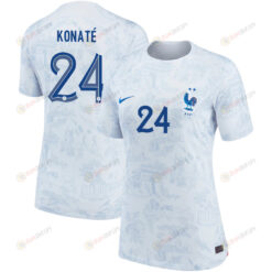 Ibrahima Konat? 24 France National Team 2022-23 Qatar World Cup Away Women Jersey- White