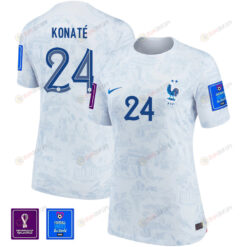 Ibrahima Konat? 24 France National Team FIFA World Cup Qatar 2022 Patch Away Women Jersey