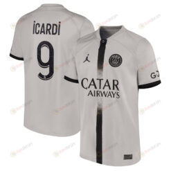 Icardi 9 Paris Saint-Germain Youth 2022/23 Away Player Jersey - Black