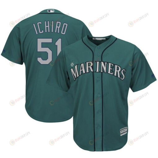 Ichiro Suzuki Seattle Mariners Official Cool Base Player Jersey - Aqua