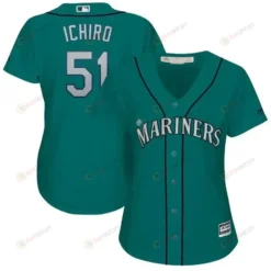 Ichiro Suzuki Seattle Mariners Women's Cool Base Player Jersey - Aqua