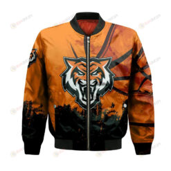 Idaho State Bengals Bomber Jacket 3D Printed Basketball Net Grunge Pattern