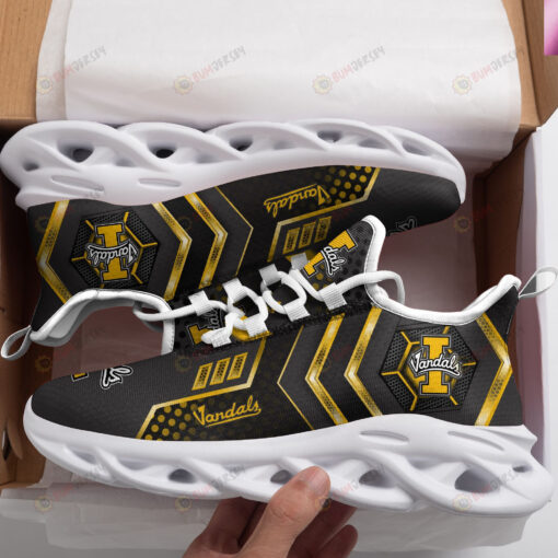 Idaho Vandals Logo Pattern 3D Max Soul Sneaker Shoes In Black And Yellow