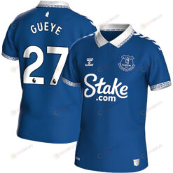 Idrissa Gueye 27 Everton FC 2023-24 Premier League Hummel Home Men Jersey - Blue