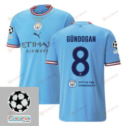 Ilkay Gundogan 8 Manchester City UEFA 2023 Final Match Details Patch Badge - Home Jersey