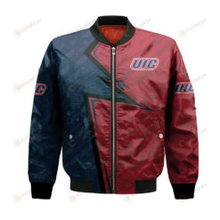 Illinois-Chicago Flames Bomber Jacket 3D Printed Abstract Pattern Sport