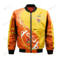 Illinois-Chicago Flames Bomber Jacket 3D Printed Flame Ball Pattern