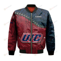 Illinois-Chicago Flames Bomber Jacket 3D Printed Grunge Polynesian Tattoo