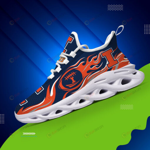 Illinois Fighting Illini Logo Fireball Pattern 3D Max Soul Sneaker Shoes