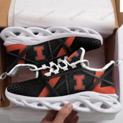 Illinois Fighting Illini Logo Pattern 3D Max Soul Sneaker Shoes In Black