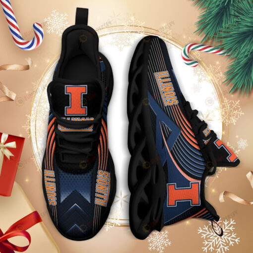 Illinois Fighting Illini Logo Thin Stripe Pattern 3D Max Soul Sneaker Shoes