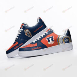 Illinois Fighting Illini Mascot Logo Pattern Custom Name Air Force 1 Printed