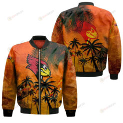 Illinois State Redbirds Bomber Jacket 3D Printed Coconut Tree Tropical Grunge