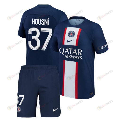 Ilyes Housni 37 Paris Saint-Germain Home Kit 2022-23 Men Jersey - Blue