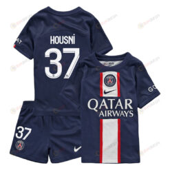 Ilyes Housni 37 Paris Saint-Germain Home Kit 2022-23 Youth Jersey - Blue