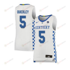 Immanuel Quickley 5 Kentucky Wildcats Basketball Elite Men Jersey - White