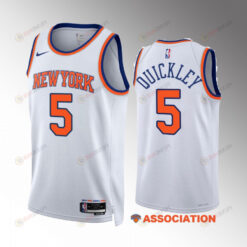 Immanuel Quickley 5 New York Knicks White Jersey 2022-23 Association Edition Swingman
