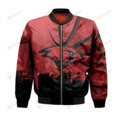 Incarnate Word Cardinals Bomber Jacket 3D Printed Basketball Net Grunge Pattern