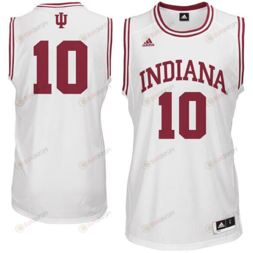Indiana Hoosiers 10 Basketball Men Jersey - White