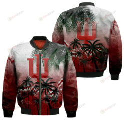 Indiana Hoosiers Bomber Jacket 3D Printed Coconut Tree Tropical Grunge