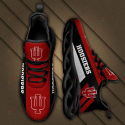 Indiana Hoosiers Logo Black Stripe Pattern 3D Max Soul Sneaker Shoes In Red