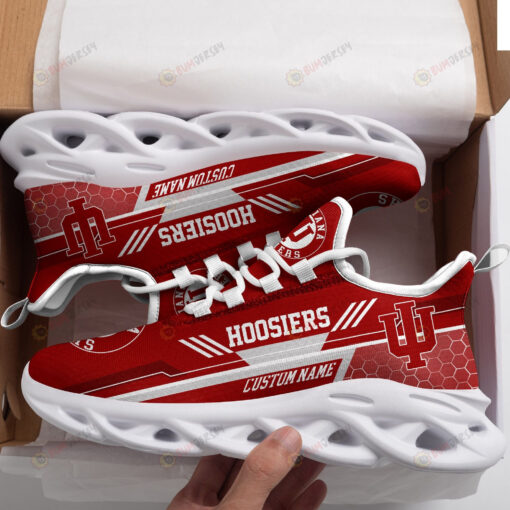 Indiana Hoosiers Logo Custom Name Pattern 3D Max Soul Sneaker Shoes