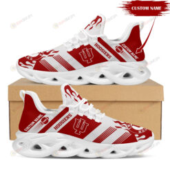 Indiana Hoosiers Logo Custom Name Pattern 3D Max Soul Sneaker Shoes In Red And White