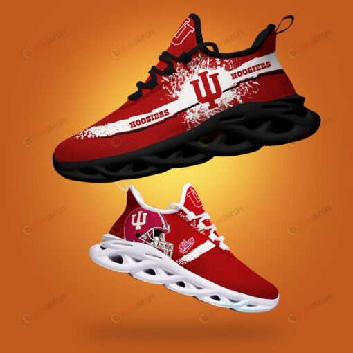 Indiana Hoosiers Logo Helmet And Splatter Pattern 3D Max Soul Sneaker Shoes