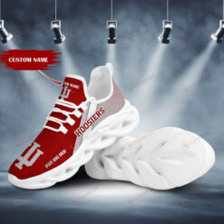 Indiana Hoosiers Logo Pattern Custom Name 3D Max Soul Sneaker Shoes In Red Gray