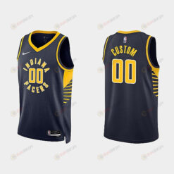 Indiana Pacers 00 Custom 2022-23 Icon Edition Black Men Jersey