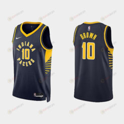 Indiana Pacers 10 Kendall Brown 2022-23 Icon Edition Black Men Jersey
