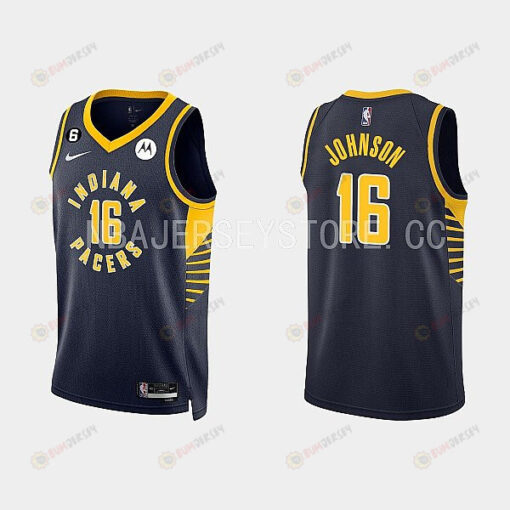 Indiana Pacers 16 James Johnson 2022-23 Icon Edition Black Men Jersey